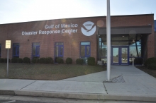 A building with a sign that reads "Gulf of Mexico Disaster Response Center."