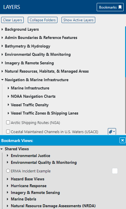 Screen capture: The bookmark feature highlighting the bookmark ribbon at the top of the table of contents pop-up panel.