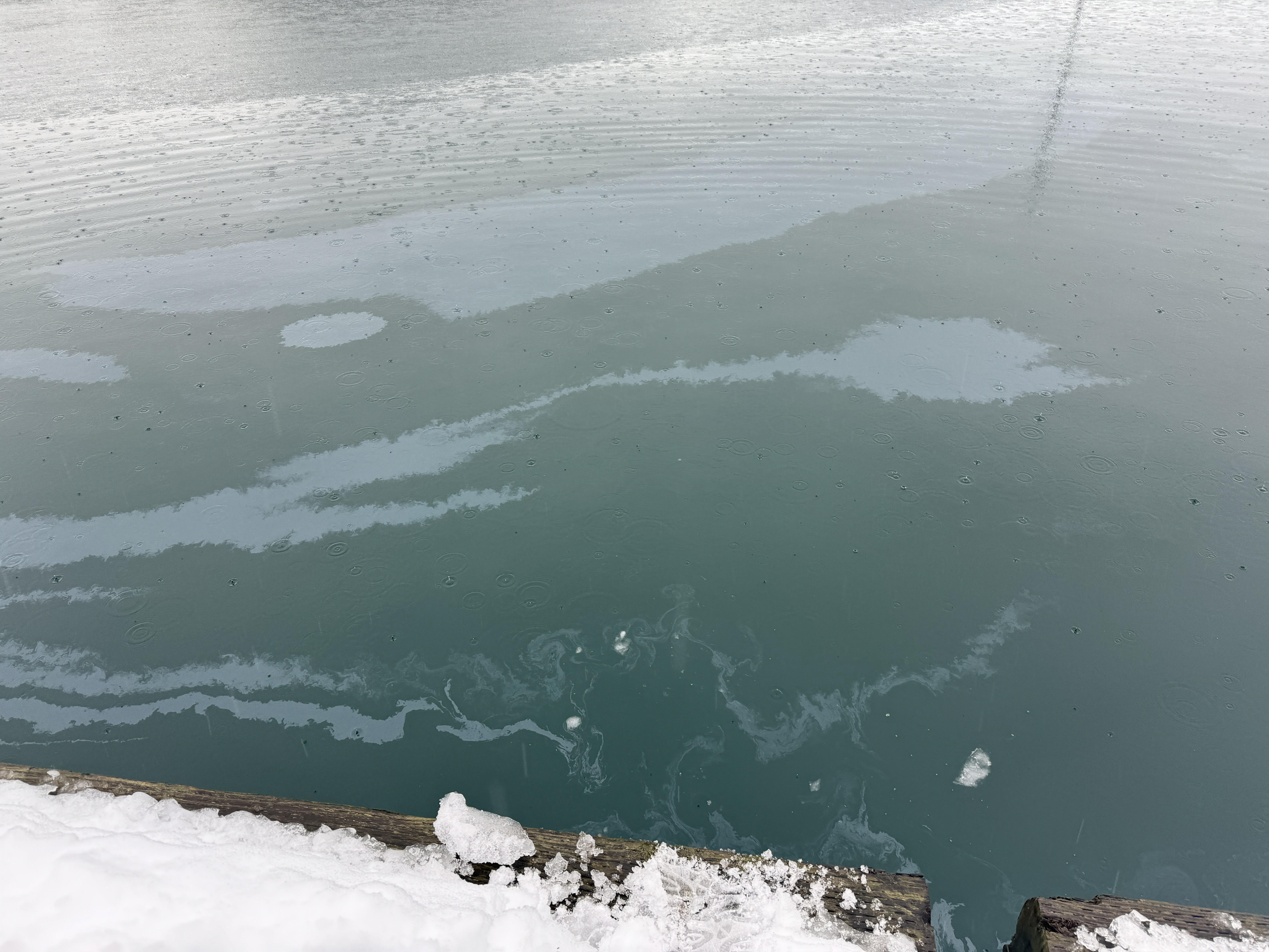 Significant sheen and odor resulted in Statter Harbor in Auke Bay from a trolling vessel that was slowly raised to the surface with the use of large inflation bags. The vessel had an absorbent boom and floating absorbent pads associated with it, but much of the fuel (diesel) was escaping and drifted for hundreds of yards.