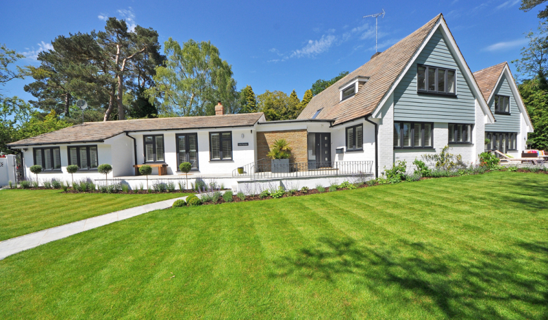 A house with a yard.