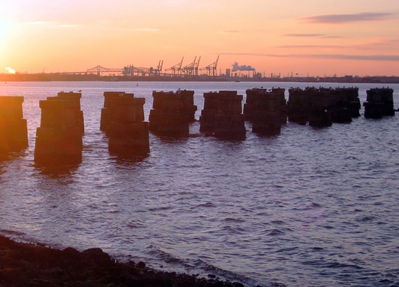 A photo of Newark Bay. 