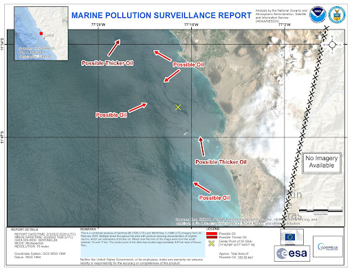 A satellite graphic of a spill.