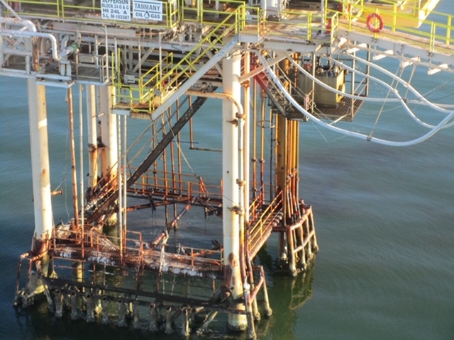 An oil platform. 