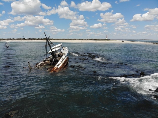 A vessel run aground.