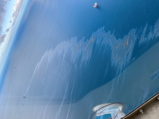 Oil in water.