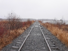 Railroad tracks. 