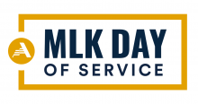 A graphic reading "MLK Day of Service." 